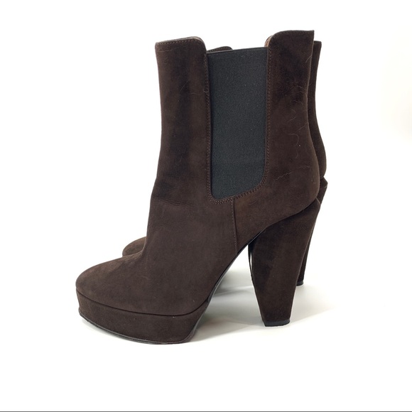 Marni calf suede Platform Chelsea Boot Brown - Picture 3 of 16